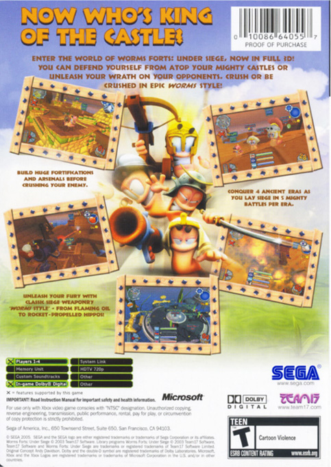 Worms Forts - Under Siege — box-2D-back (US)