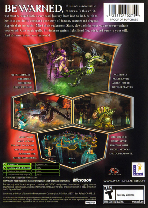 Wrath Unleashed — box-2D-back (US)