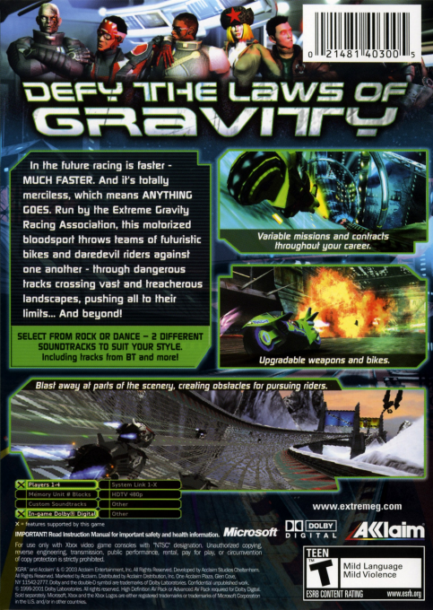 XGRA - Extreme-G Racing Association — box-2D-back (US)