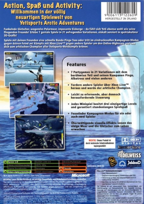 Yetisports - Arctic Adventures — box-2D-back (DE)