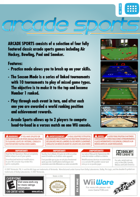Arcade Sports — box-2D-back (US)