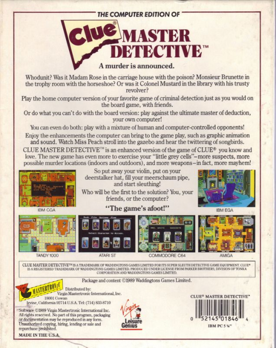 Clue - Master Detective — box-2D-back (US)