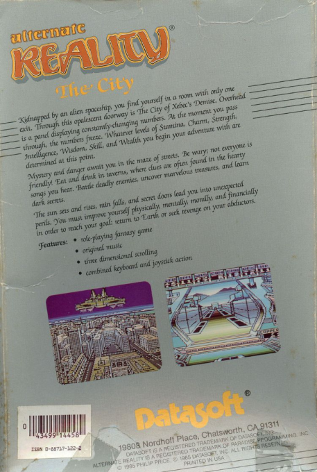 Alternate Reality - The City — box-2D-back (US)