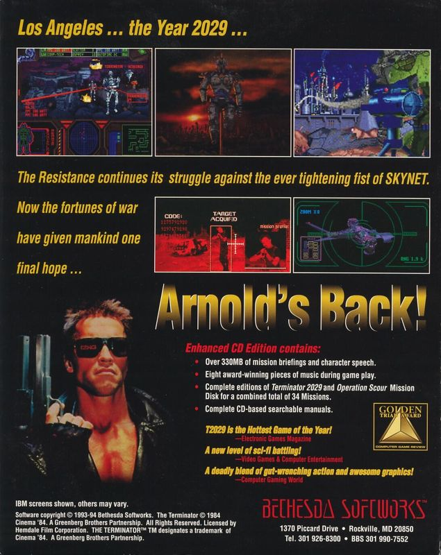 Terminator 2029 - Deluxe CD Edition, The — box-2D-back (US)