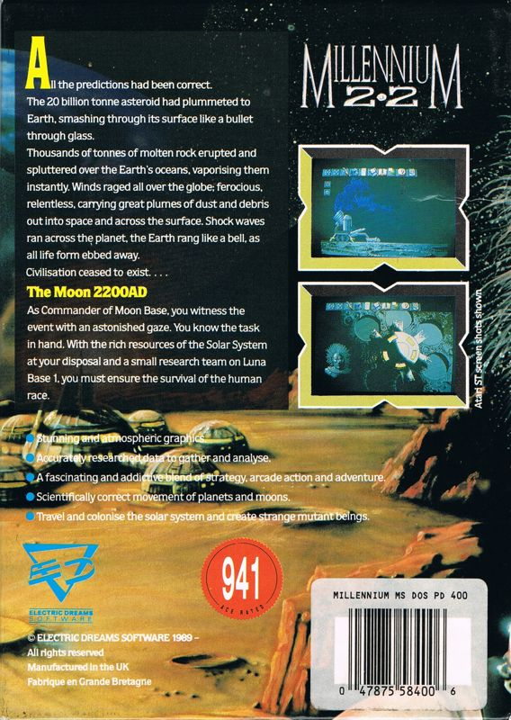 Millennium 2.2 — box-2D-back (EU)