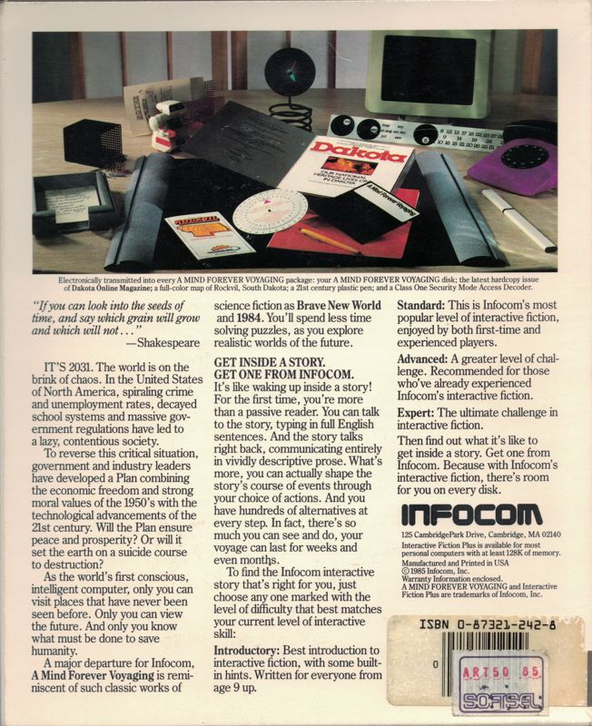 Mind Forever Voyaging, A — box-2D-back (US)