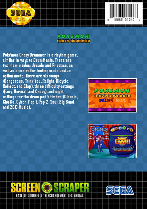 Pokemon Crazy Drummer — box-2D-back (SS)