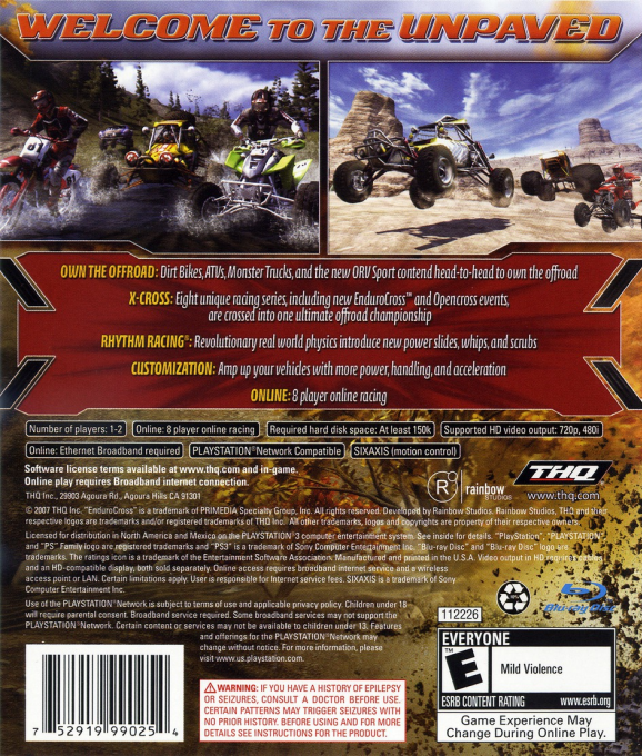MX vs. ATV Untamed — box-2D-back (US)