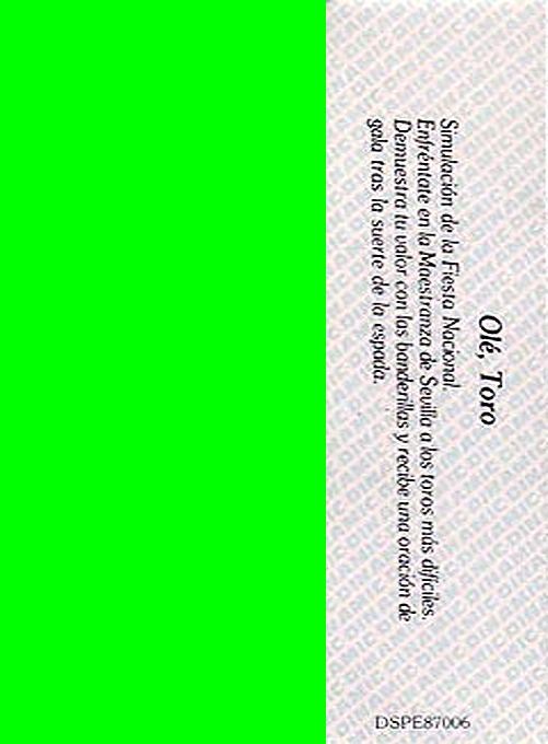 Ole, Toro — box-2D-back (SP)