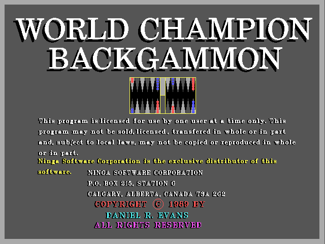 World Champion Backgammon — sstitle (WOR)