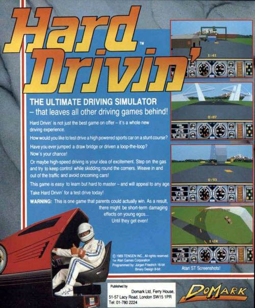 Hard Drivin' — box-2D-back (EU)