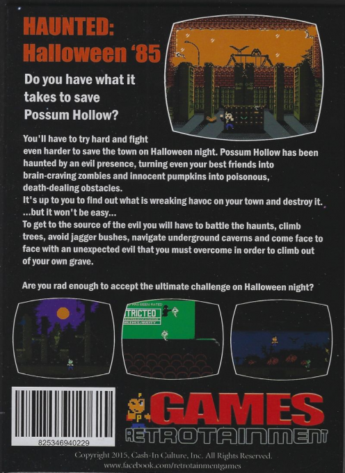 Haunted - Halloween '85 — box-2D-back (WOR)