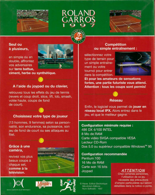 Roland Garros 97 — box-2D-back (EU)
