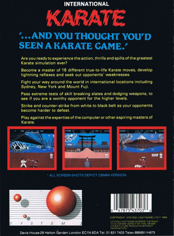 International Karate — box-2D-back (EU)