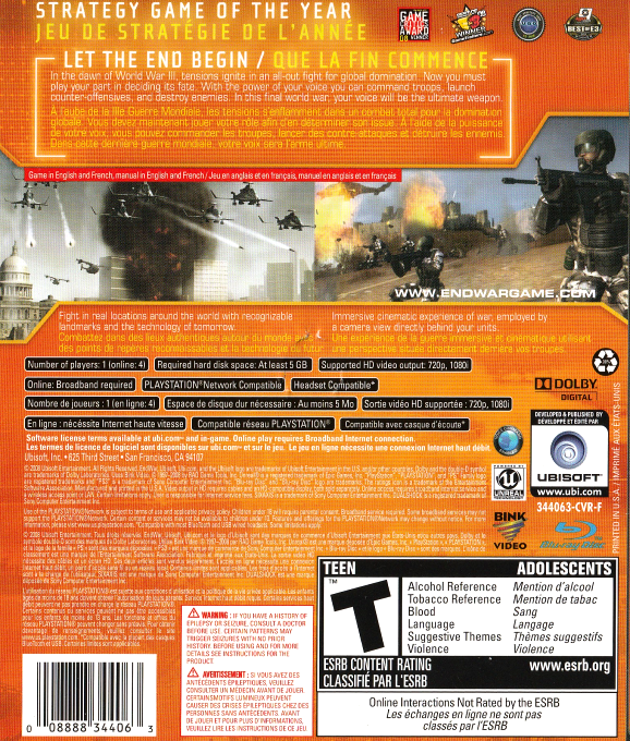 Tom Clancy's EndWar — box-2D-back (CA)