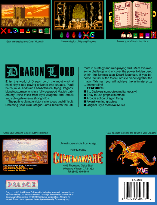 Dragon Lord — box-2D-back (US)