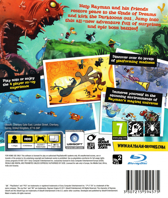 Rayman Origins — box-2D-back (EU)