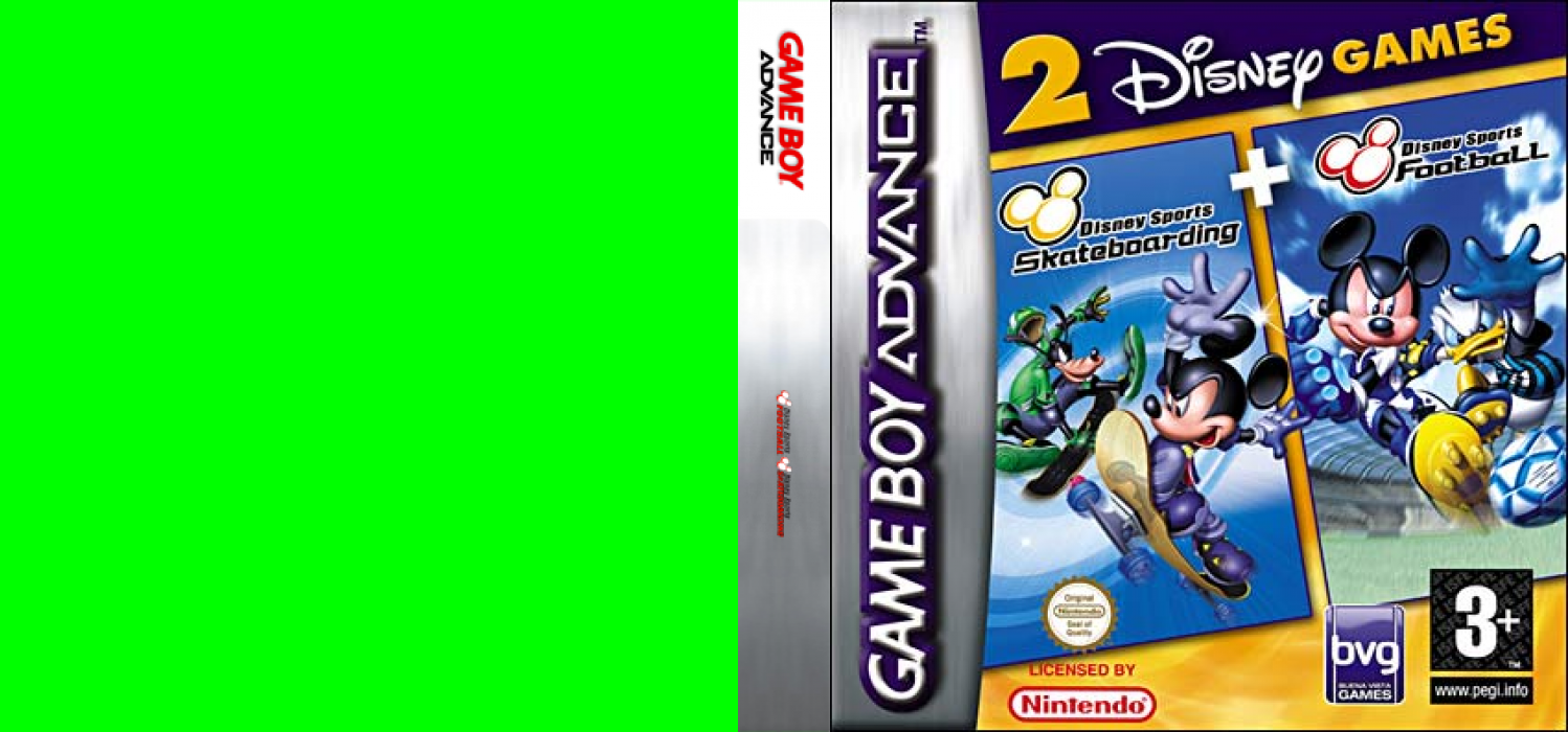 2 Disney Games - Disney Sports - Football + Disney Sports - Skateboarding — box-texture (EU)