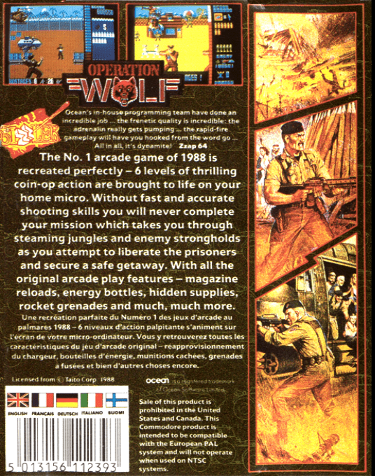 Operation Wolf — box-2D-back (EU)