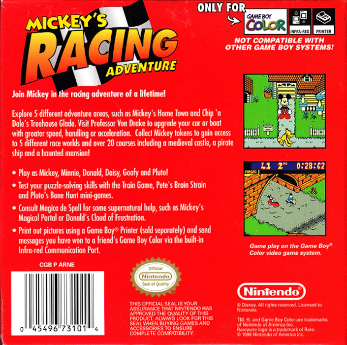 Mickey's Racing Adventure — box-2D-back (US)