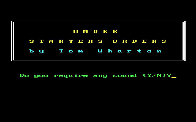 Under Starters Orders box art
