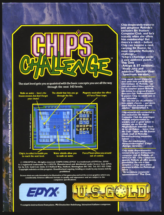 Chip's Challenge — box-2D-back (EU)