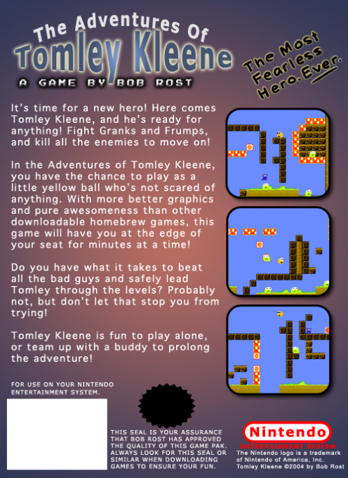Adventures Of Tomley Kleene By Bob Rost — box-2D-back (WOR)
