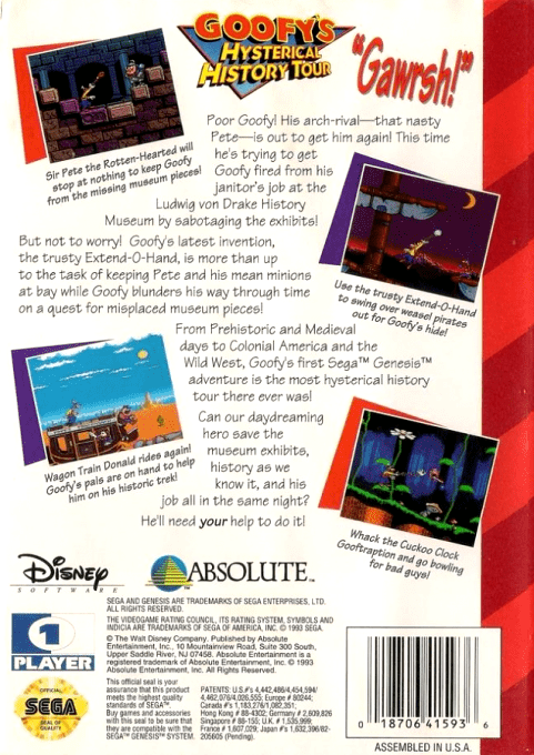 Goofy's Hysterical History Tour — box-2D-back (US)