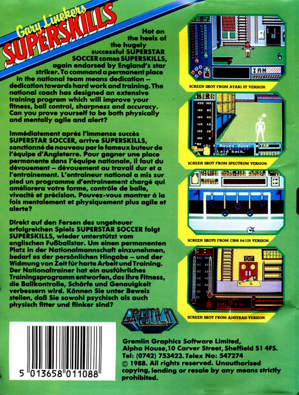Gary Lineker's Superskills — box-2D-back (EU)