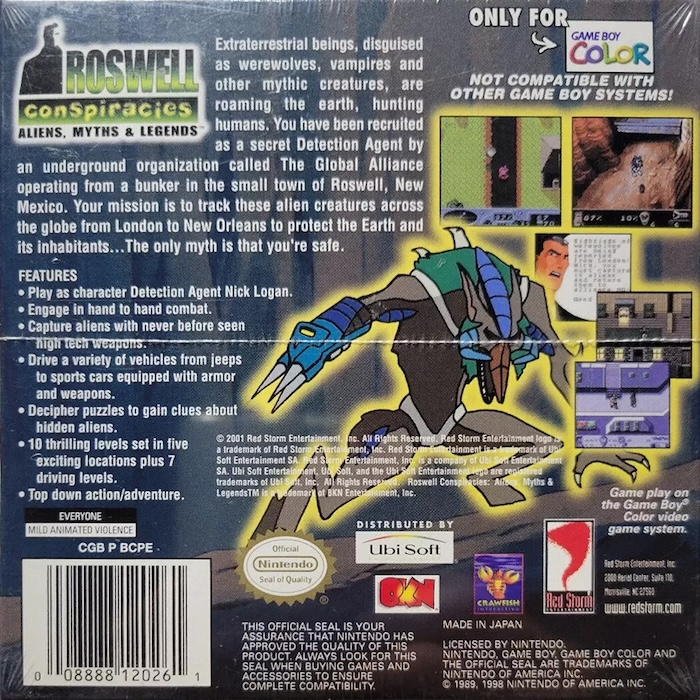 Roswell Conspiracies - Aliens, Myths & Legends — box-2D-back (US)
