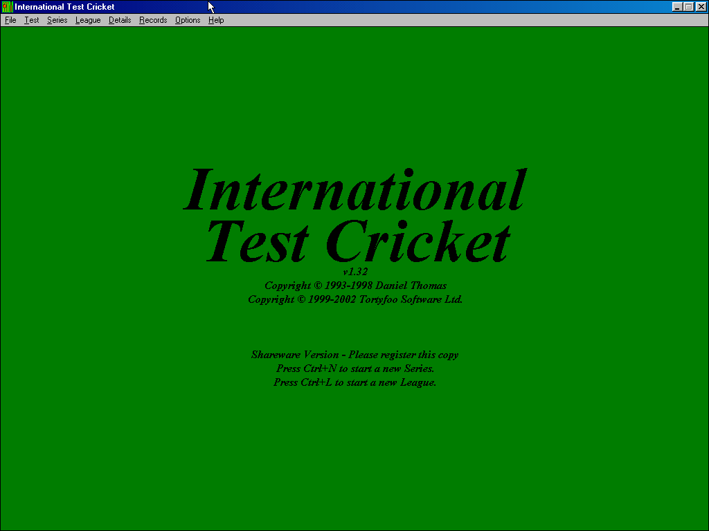 International Test Cricket box art