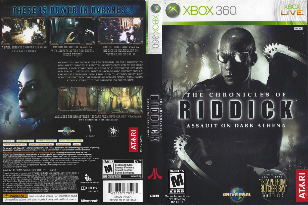 Chronicles of Riddick, The - Assault on Dark Athena — box-texture (US)