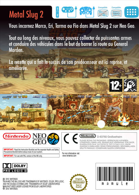 Metal Slug 2 — box-2D-back (FR)