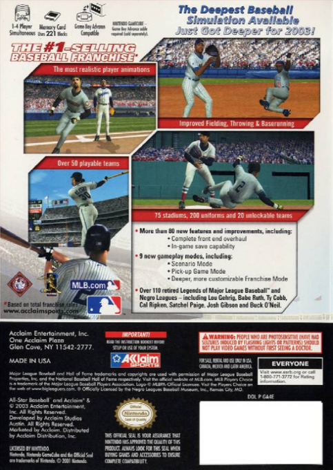 All-Star Baseball 2004 featuring Derek Jeter — box-2D-back (US)
