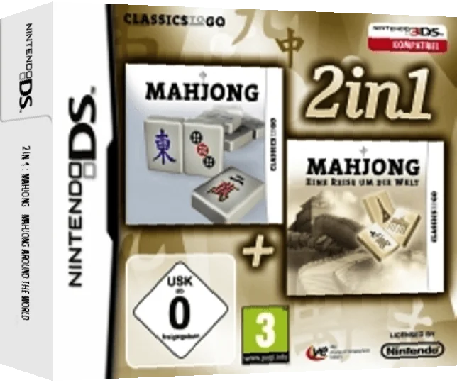 2 in 1 - Mahjong + Mahjong Around the World — box-3D (DE)