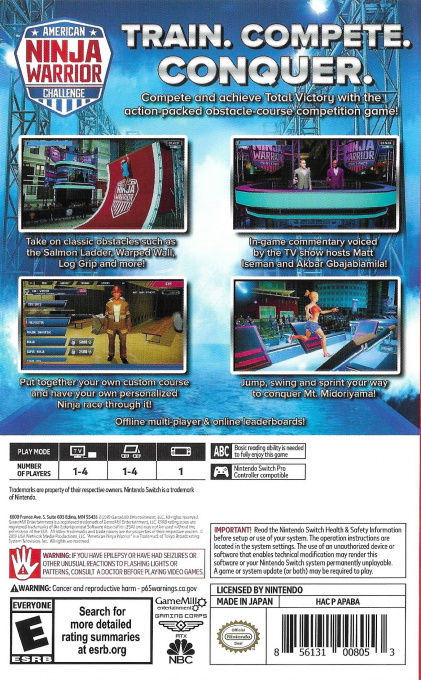 American Ninja Warrior — box-2D-back (US)