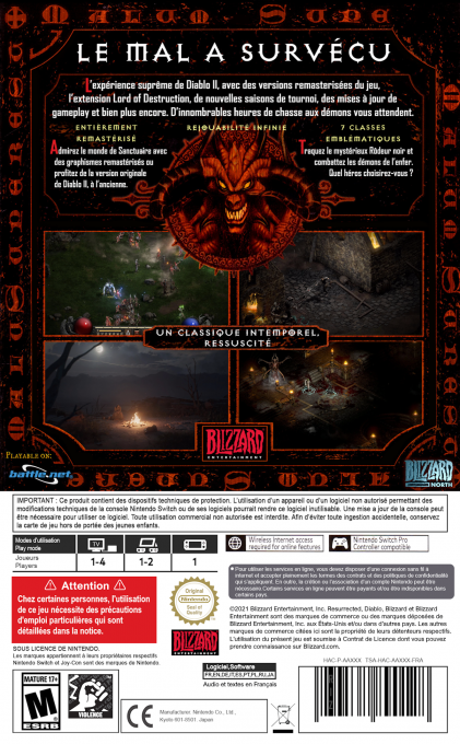 Diablo II : Resurrected — box-2D-back (US)