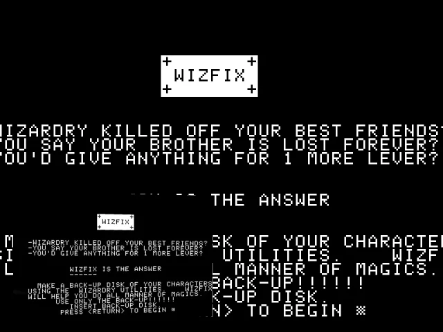 Wizfix - Wizardry Editor — mixrbv2 (WOR)