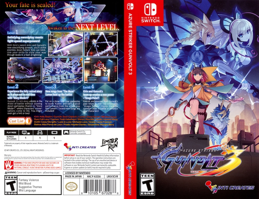 Azure Striker Gunvolt 3 — box-texture (US)