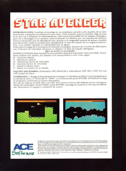 Star Avenger — box-2D-back (SP)