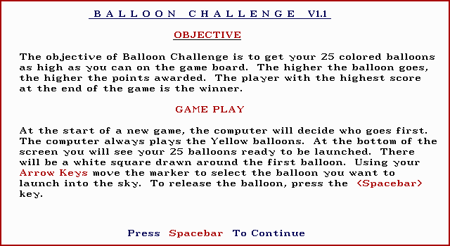 Balloon Challenge box art
