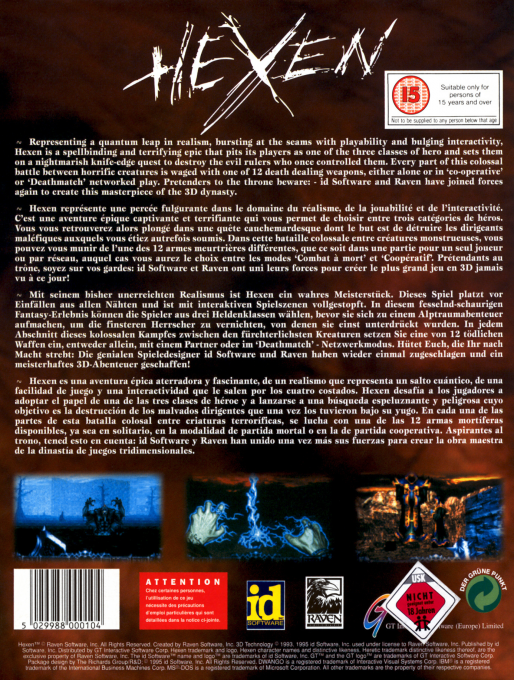 Hexen - Beyond Heretic — box-2D-back (EU)