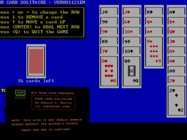 Four Card Solitaire — mixrbv2 (WOR)