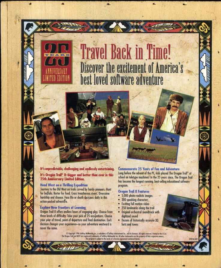 Oregon Trail II: 25th Anniversary Limited Edition — box-2D-back (WOR)