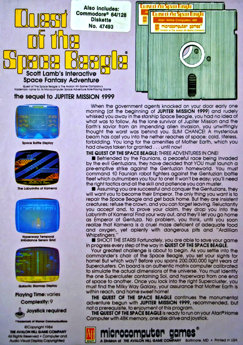 The Quest of the Space Beagle — box-2D-back (US)