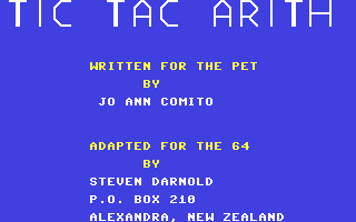 Tic Tac Arith — sstitle (WOR)
