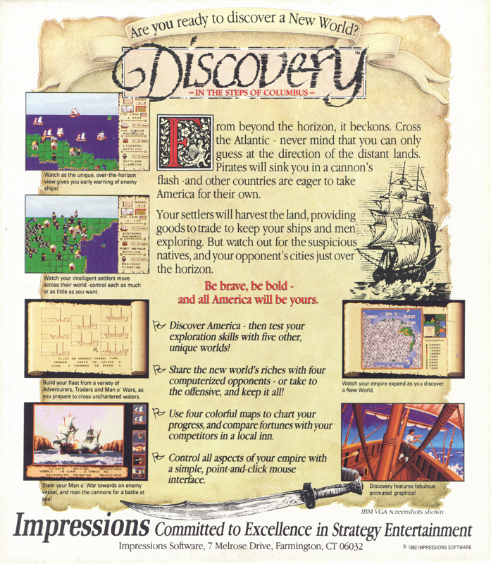 Discovery - In The Steps Of Columbus — box-2D-back (US)