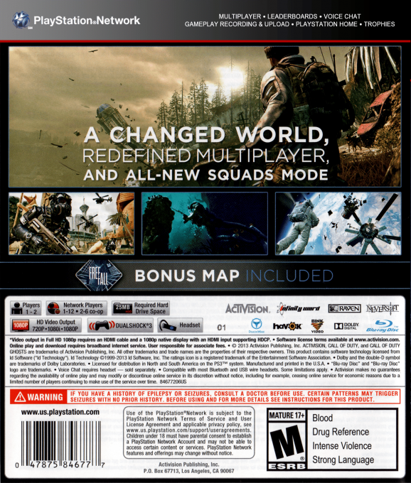 Call of Duty - Ghosts — box-2D-back (US)