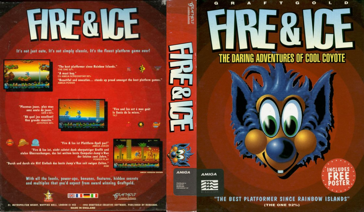 Fire & Ice - The Daring Adventures of Cool Coyote — box-texture (EU)