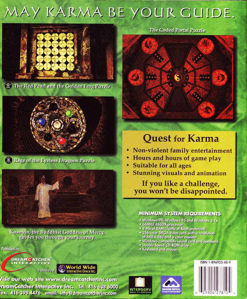 Karma: Curse of the 12 Caves — box-2D-back (US)